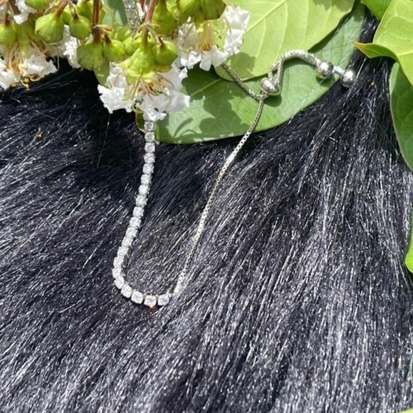 NWT Savvy Cie Sterling Silver Cubic Zirconia Box Tennis Bracelet - Picture 6 of 10